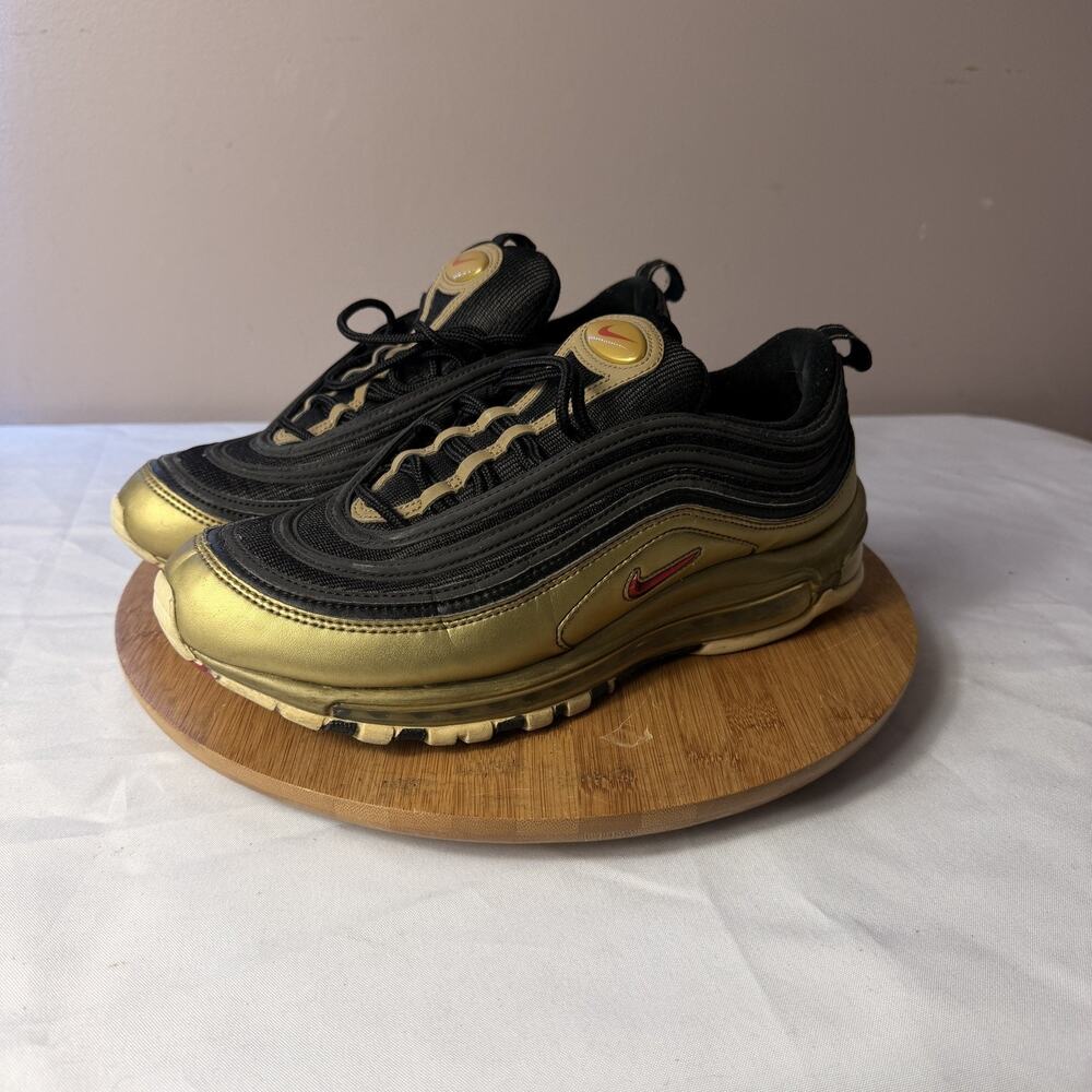 NIKE AIR MAX 97 BLACK / METALIC GOLD MEN SIZE 10.5